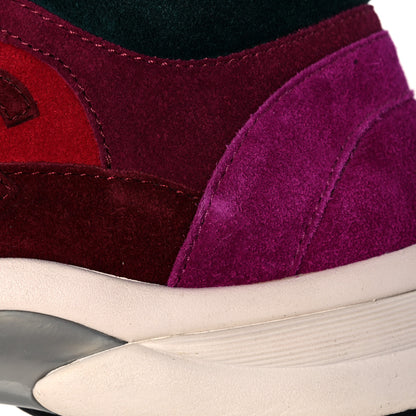 Chanel Suede Calfskin CC Sneakers 37 Burgundy Red 7 of 9