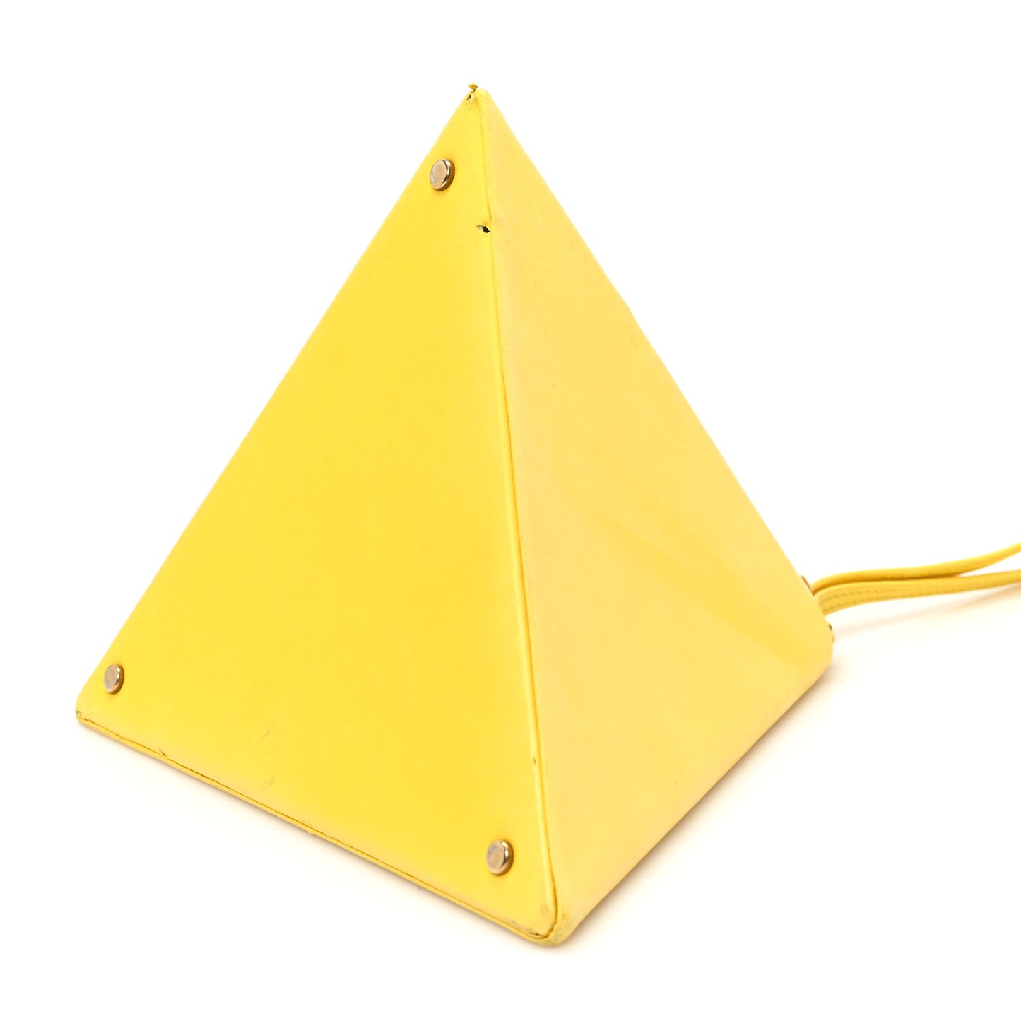 Lambskin Pyramid Clutch Yellow