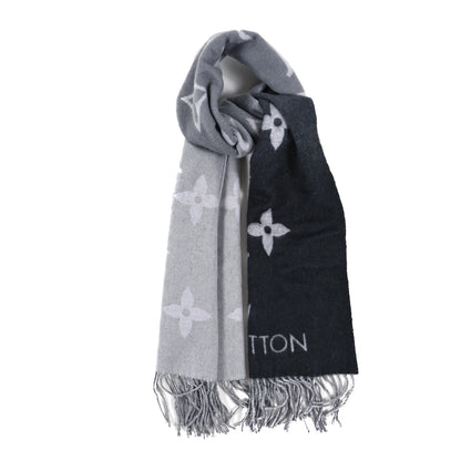 Louis Vuitton Cashmere Monogram Gradient Reykjavik Scarf Grey 1 of 3