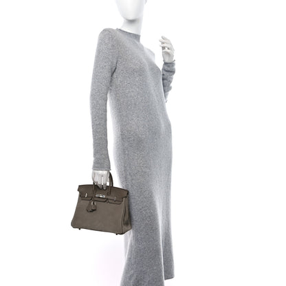 Hermes Veau Doblis Swift Grizzly Birkin 25 Etoupe 2 of 12