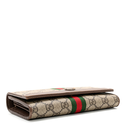 Gucci GG Supreme Monogram Web Ophidia Wallet On Chain Brown 5 of 10