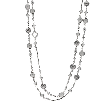 David Yurman Sterling Silver Quatrefoil Bead Chain Necklace 1 of 4