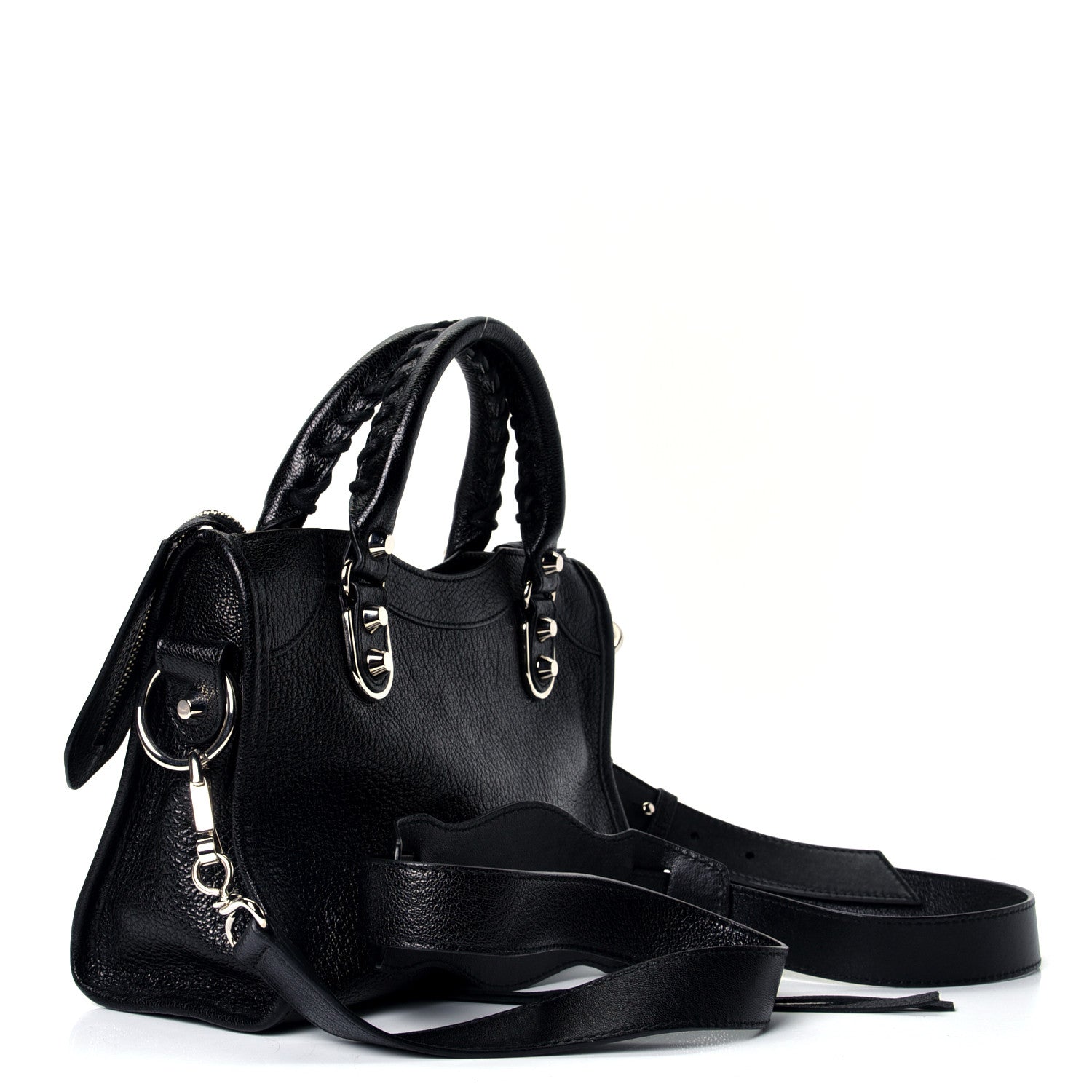 Balenciaga Chevre Silver Metallic Edge Hardware Mini City Black 2 of 4