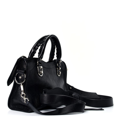 Balenciaga Chevre Silver Metallic Edge Hardware Mini City Black 2 of 4