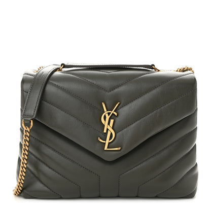 Saint Laurent Calfskin Y Quilted Monogram Small Loulou Chain Satchel Pebble 1 of 10