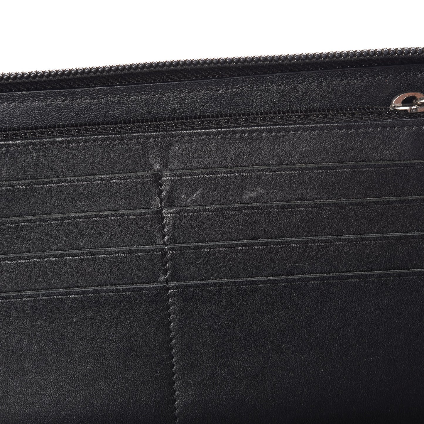 Caviar Large Timeless CC Zip Around Wallet Black