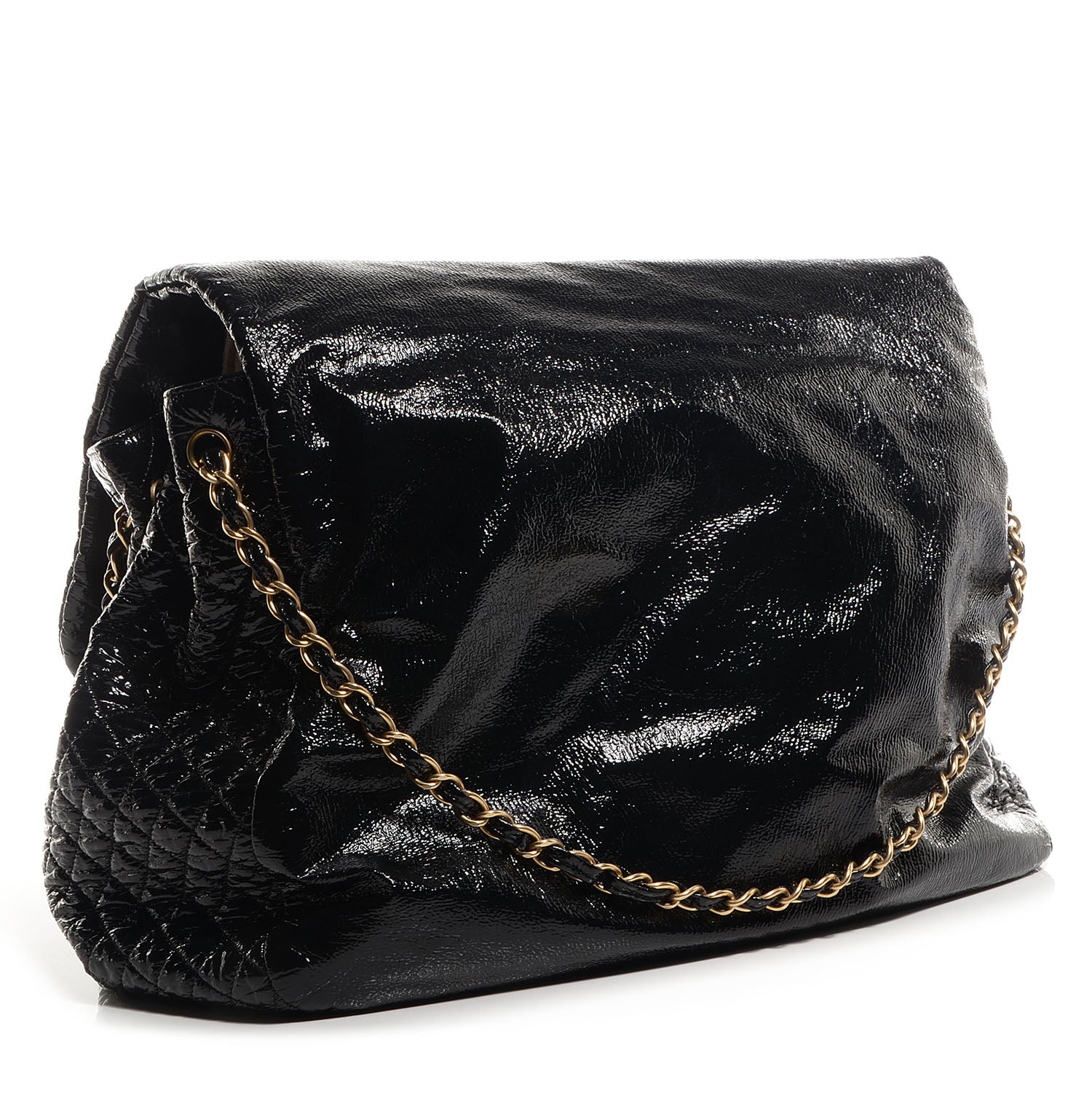 Chanel Vinyl Rock and Chain Large Flap Black 3 of 7