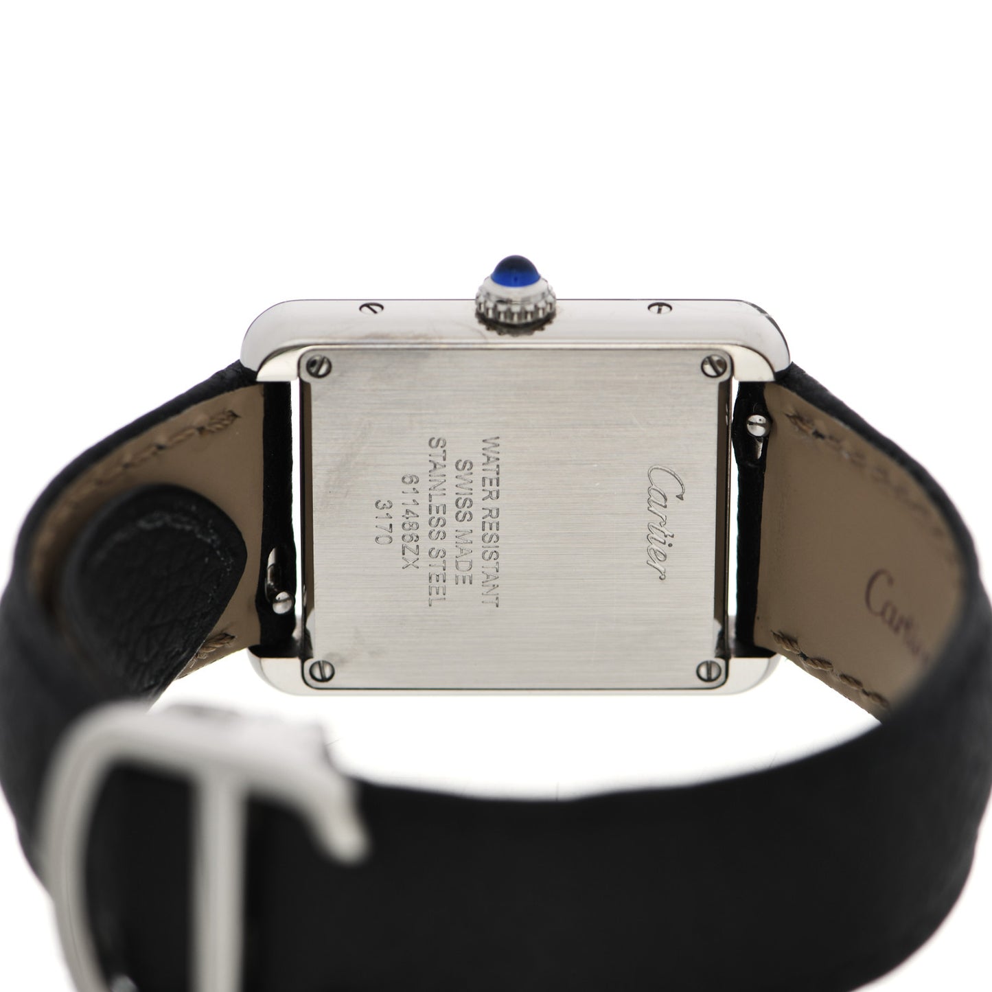 Stainless Steel Calfskin 24mm Tank Solo Quartz Watch
