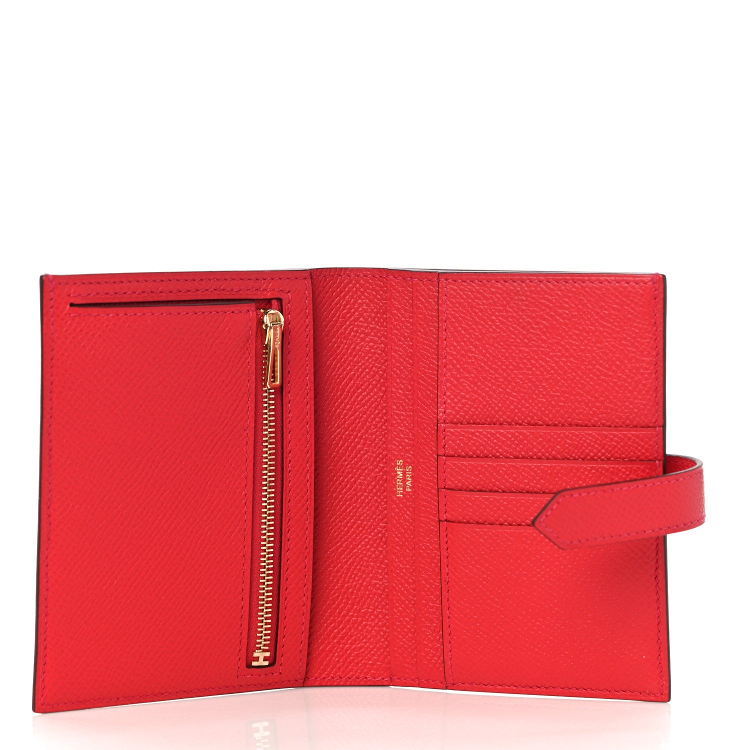 Hermes Epsom Bearn Compact Wallet Rouge Tomate 5 of 9