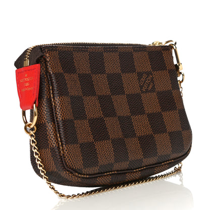 Louis Vuitton Damier Ebene 2019 Christmas Animation Mini Pochette Accessories Red 4 of 11