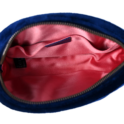 Gucci Velvet Matelasse GG Marmont Belt Bag 75 30 Cobalt Blue 4 of 12
