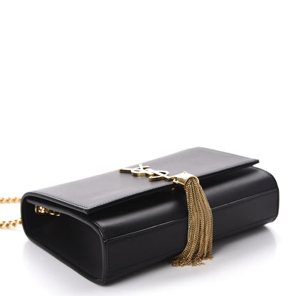 Saint Laurent Smooth Calfskin Small Classic Monogram Kate Tassel Satchel Black 4 of 11
