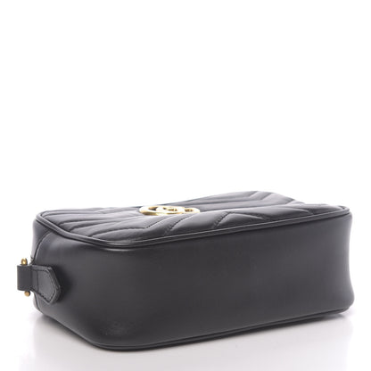 Gucci Calfskin Matelasse Mini GG Marmont Chain Shoulder Bag Black 4 of 10