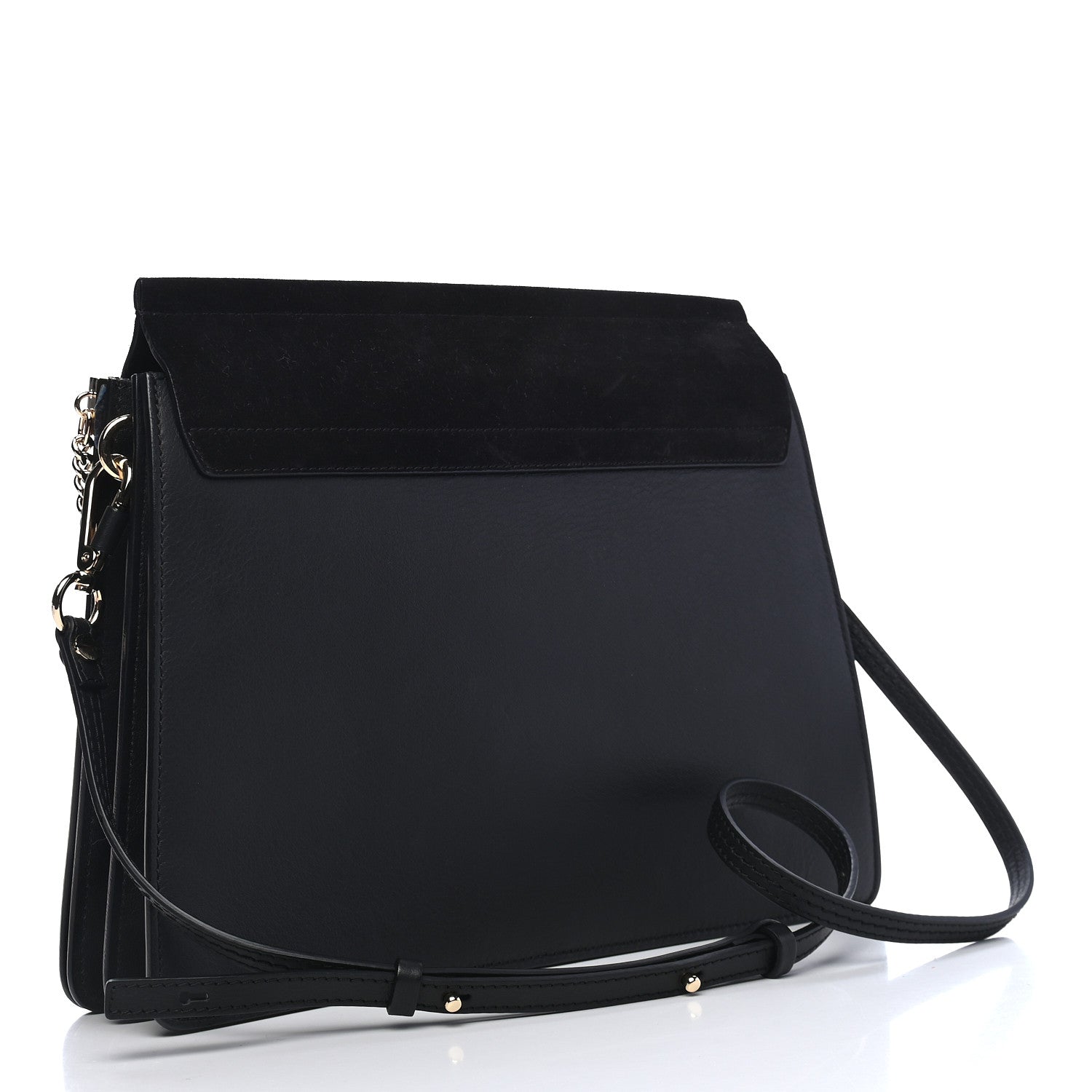 Chloe Suede Calfskin Medium Faye Shoulder Bag Black 3 of 9