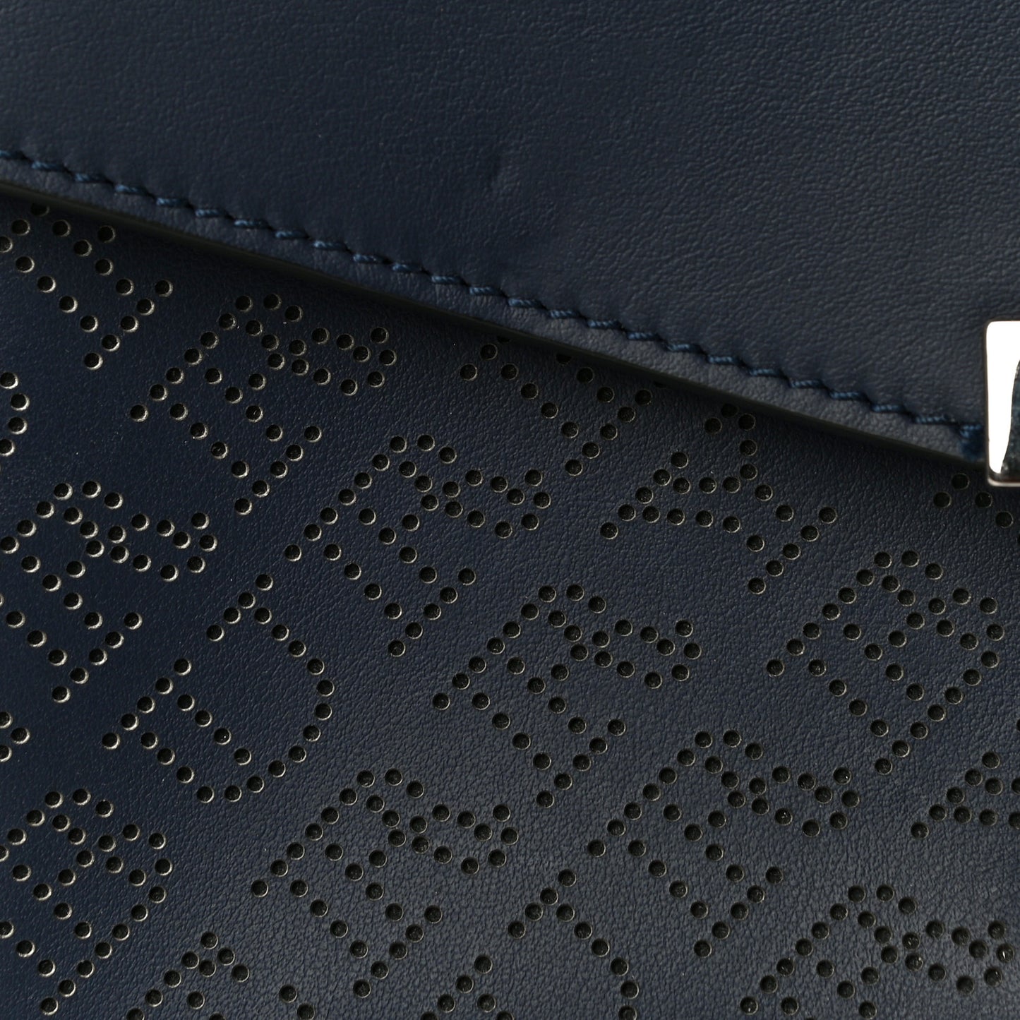 Calfskin Perforated Small Macken Crossbody Bag Regency Blue