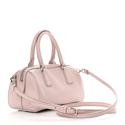 Prada Saffiano Lux Top Handle Crossbody Bag Mughetto 3 of 13