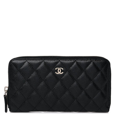 Chanel Caviar Quilted Large Gusset Zip Around Wallet Black 1 of 12