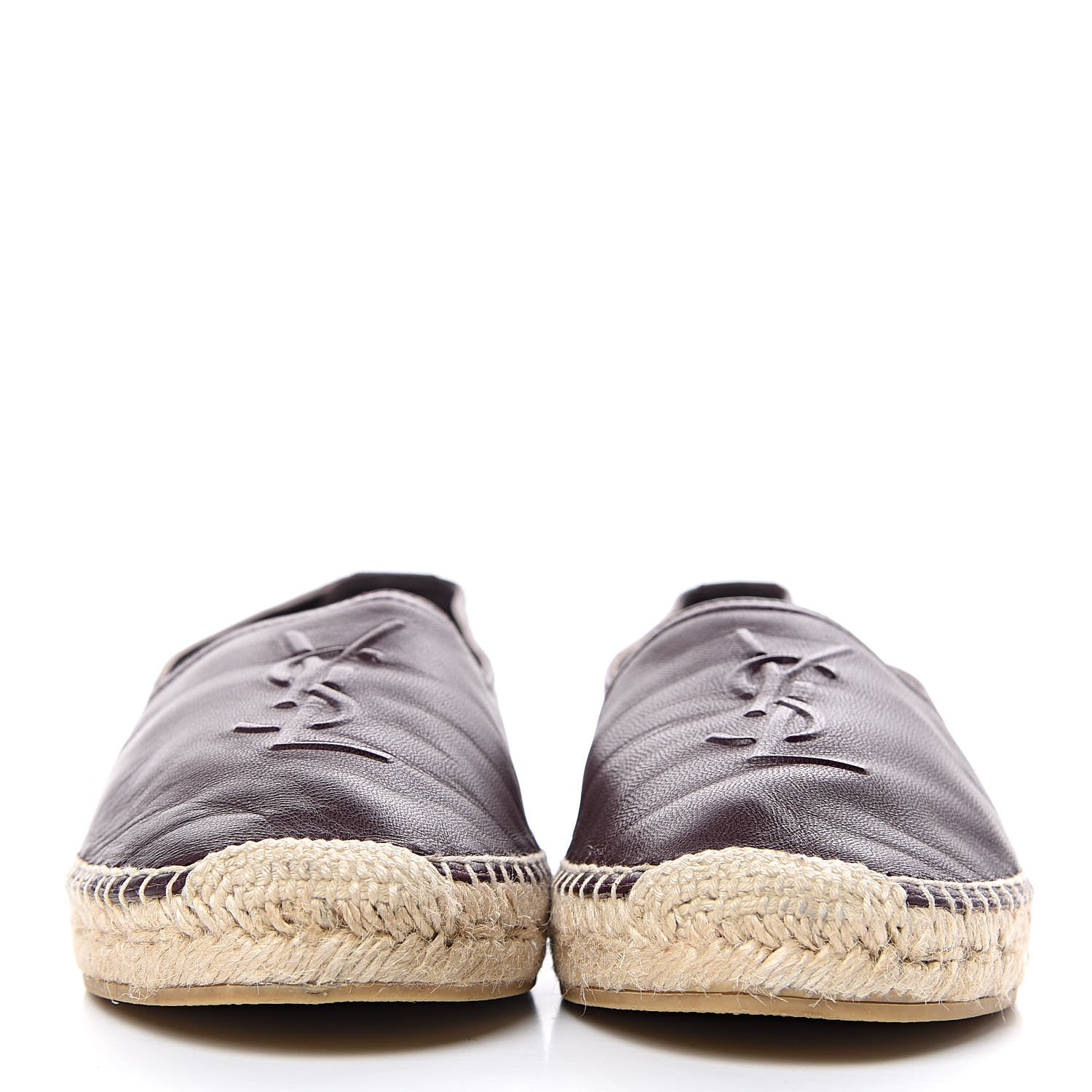 Saint Laurent Nappa Stitched Logo Espadrilles 38 Barolo 2 of 10