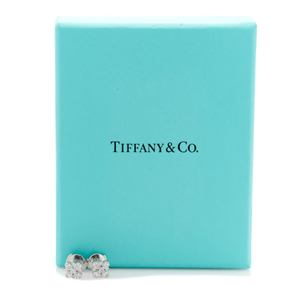Tiffany Platinum Diamond Enchant Stud Earrings 5 of 5