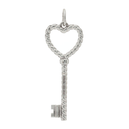 Tiffany Sterling Silver Twist Heart Key Pendant 3 of 4