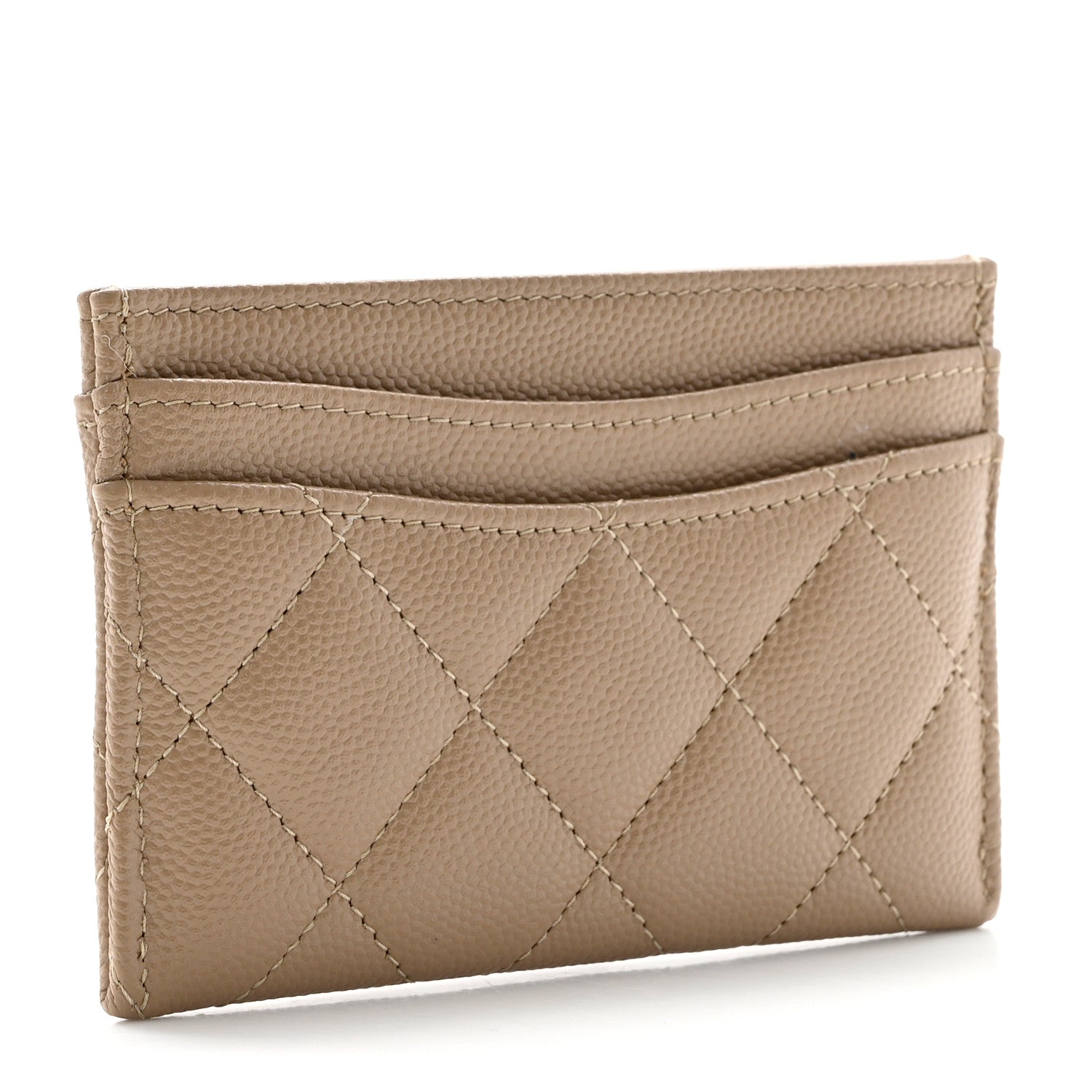 Chanel Caviar Quilted Card Holder Dark Beige 3 of 8