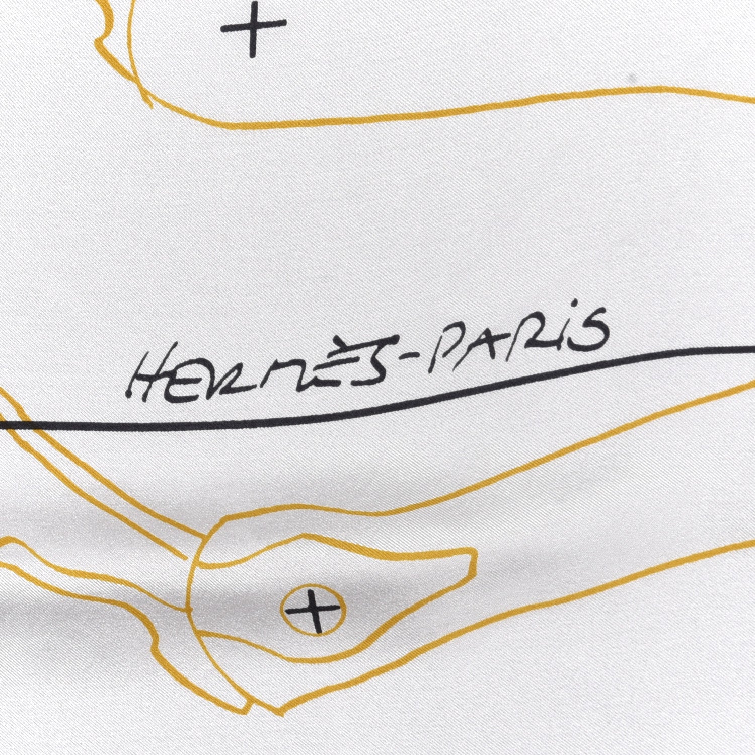 Hermes Silk Twill Le Pegase D Hermes Giant Scarf 140 Black White Or 2 of 3