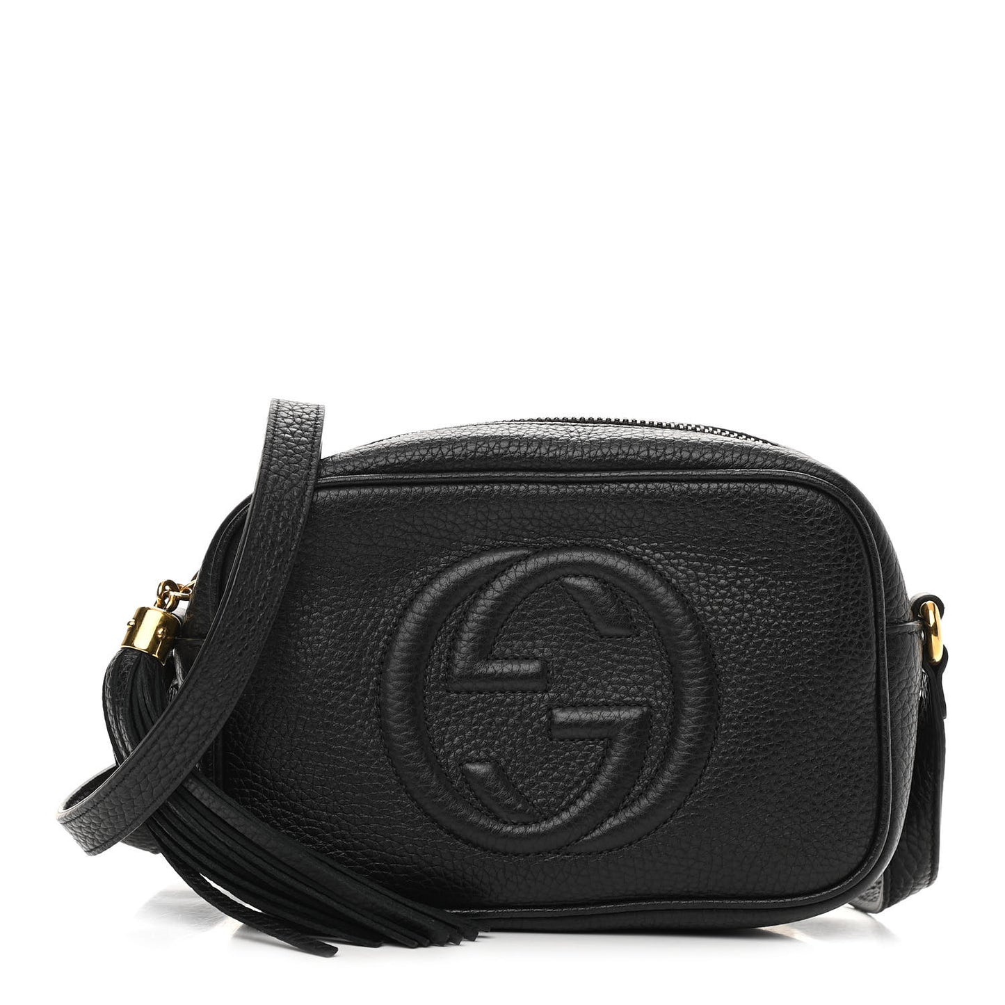 Pebbled Calfskin Mini Soho Disco Bag Black