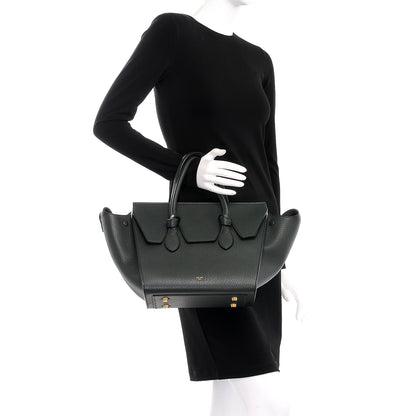 Celine Crisped Calfskin Mini Tie Knot Tote Dark Green 2 of 14