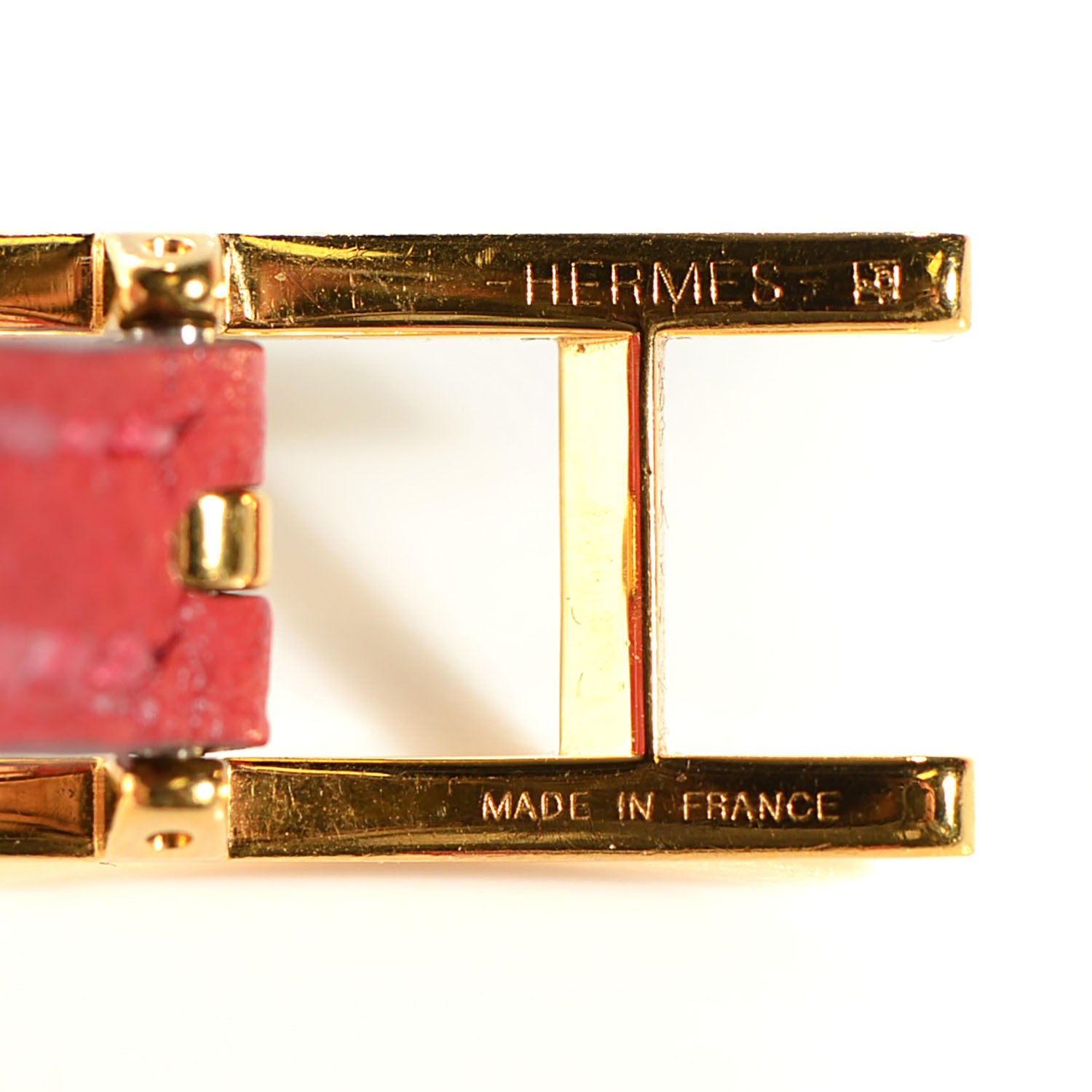Hermes Epsom Reversible Behapi Double Tour Bracelet XS Rouge Garance White 3 of 7