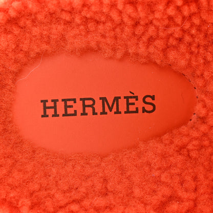 Hermes Woolskin Womens Chypre Sandals 38 Orange 6 of 11
