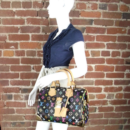 Louis Vuitton Monogram Multicolor Speedy 30 Black 2 of 11