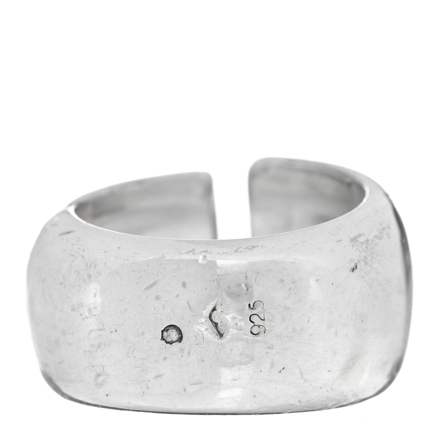 Chanel Sterling Silver Logo Open Ring 53 6.25 3 of 4
