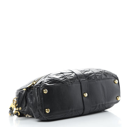 Marc Jacobs Lambskin Patchwork Quilted Venetia Satchel Black 4 of 15