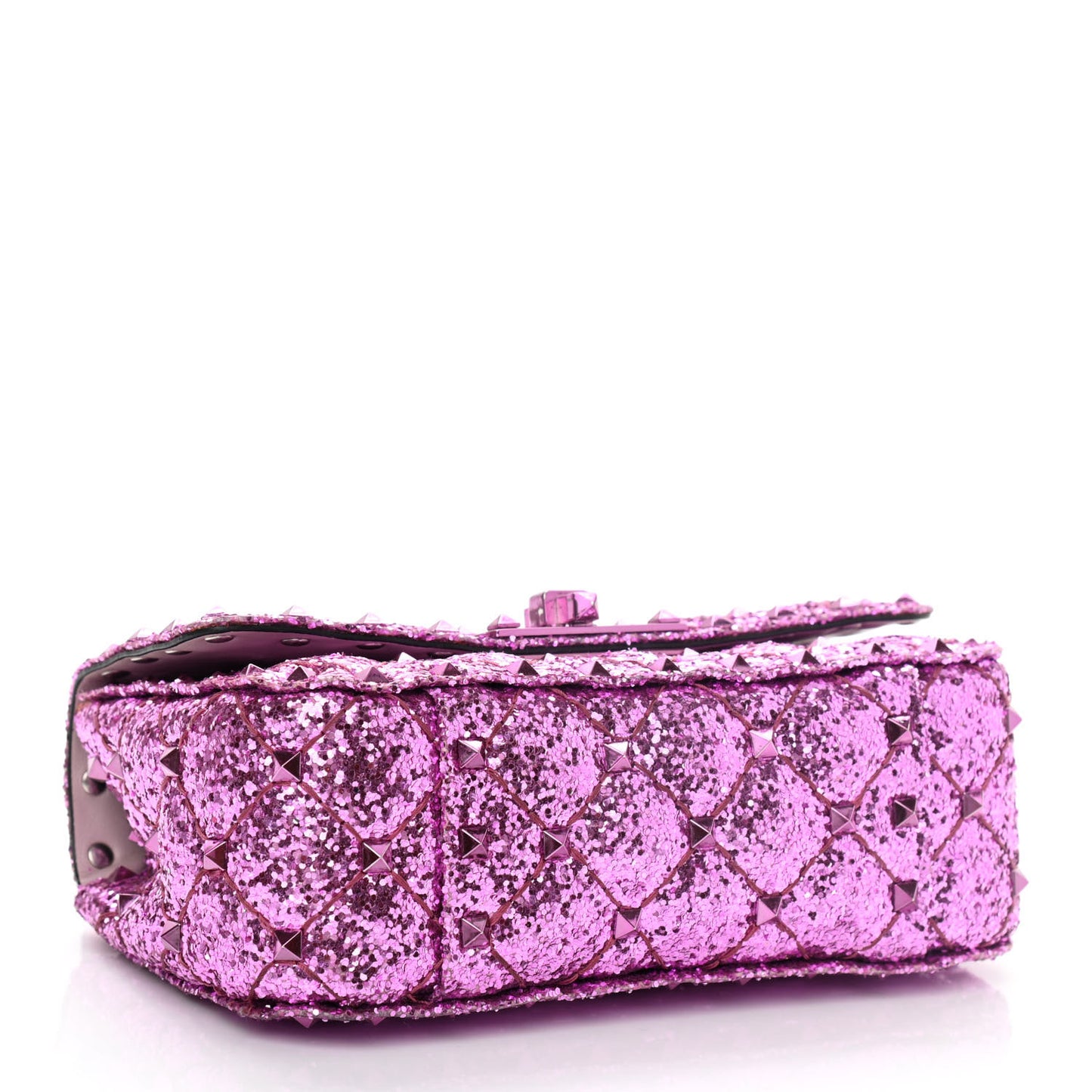 Glitter Mini Rockstud Spike Shoulder Bag Water Lilac
