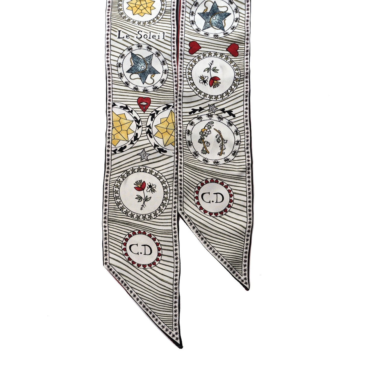 Silk Le Soleil Tarot Mitzah Scarf Off White