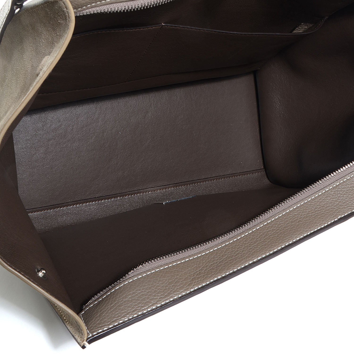Celine Drummed Calfskin Suede Medium Trapeze Souris 5 of 9