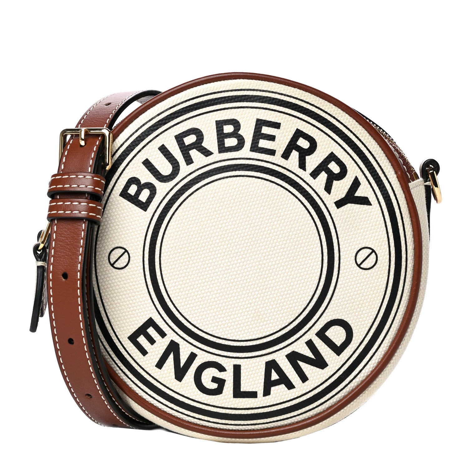 Burberry Canvas Calfskin Louise Bag Natural 1 of 15