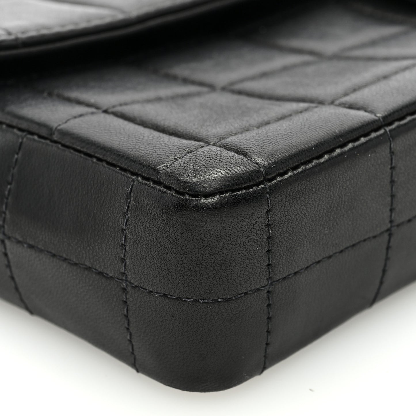 Lambskin East West Chocolate Bar Flap Brown