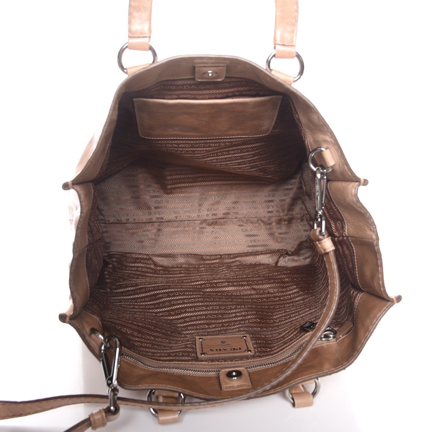 Prada Vitello Shine Tote Cammeo 6 of 11