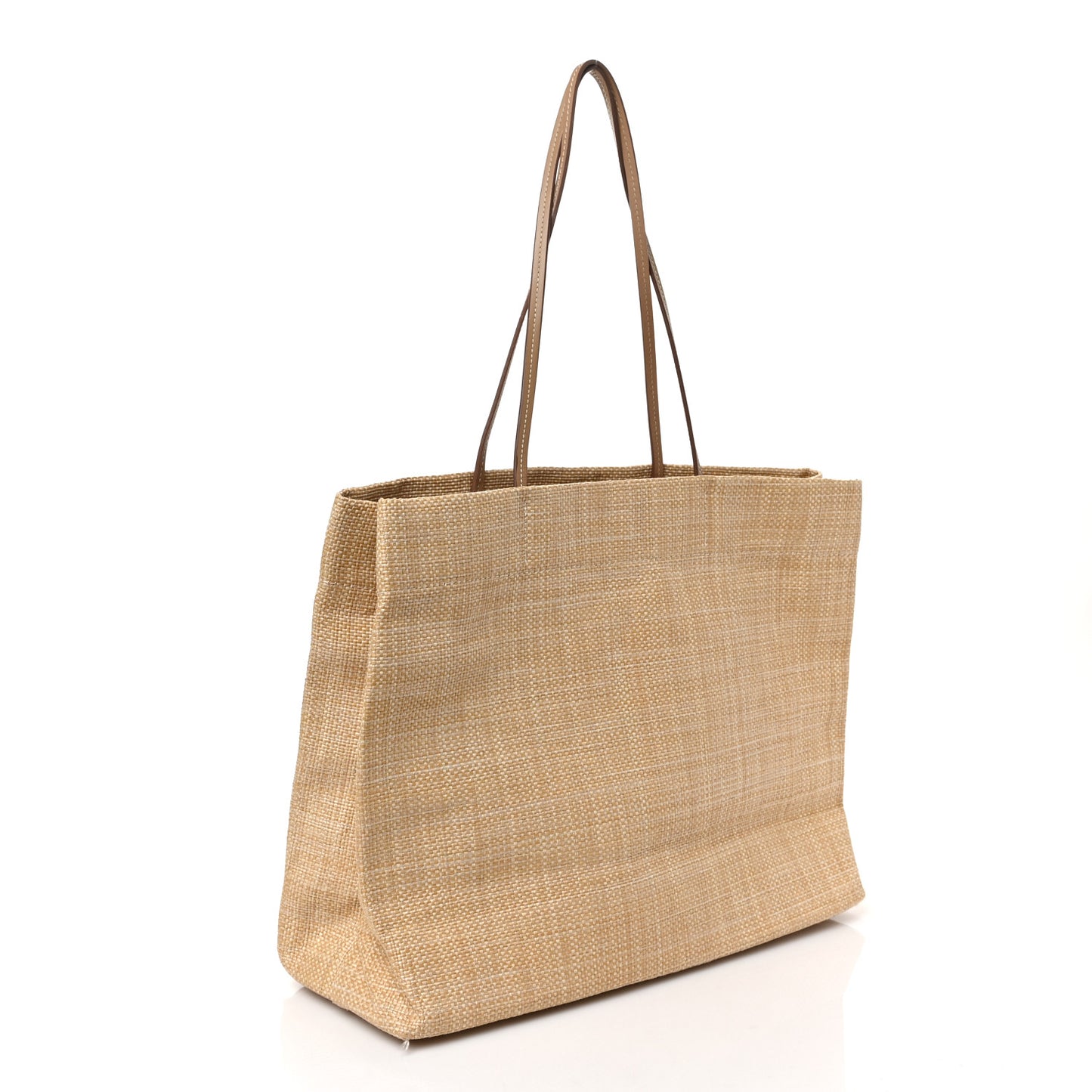 Raffia Logo Tote Naturale