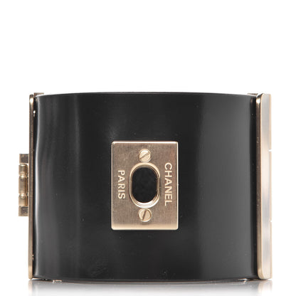 Chanel Glazed Calfskin CC Wide Cuff Black 1 of 6