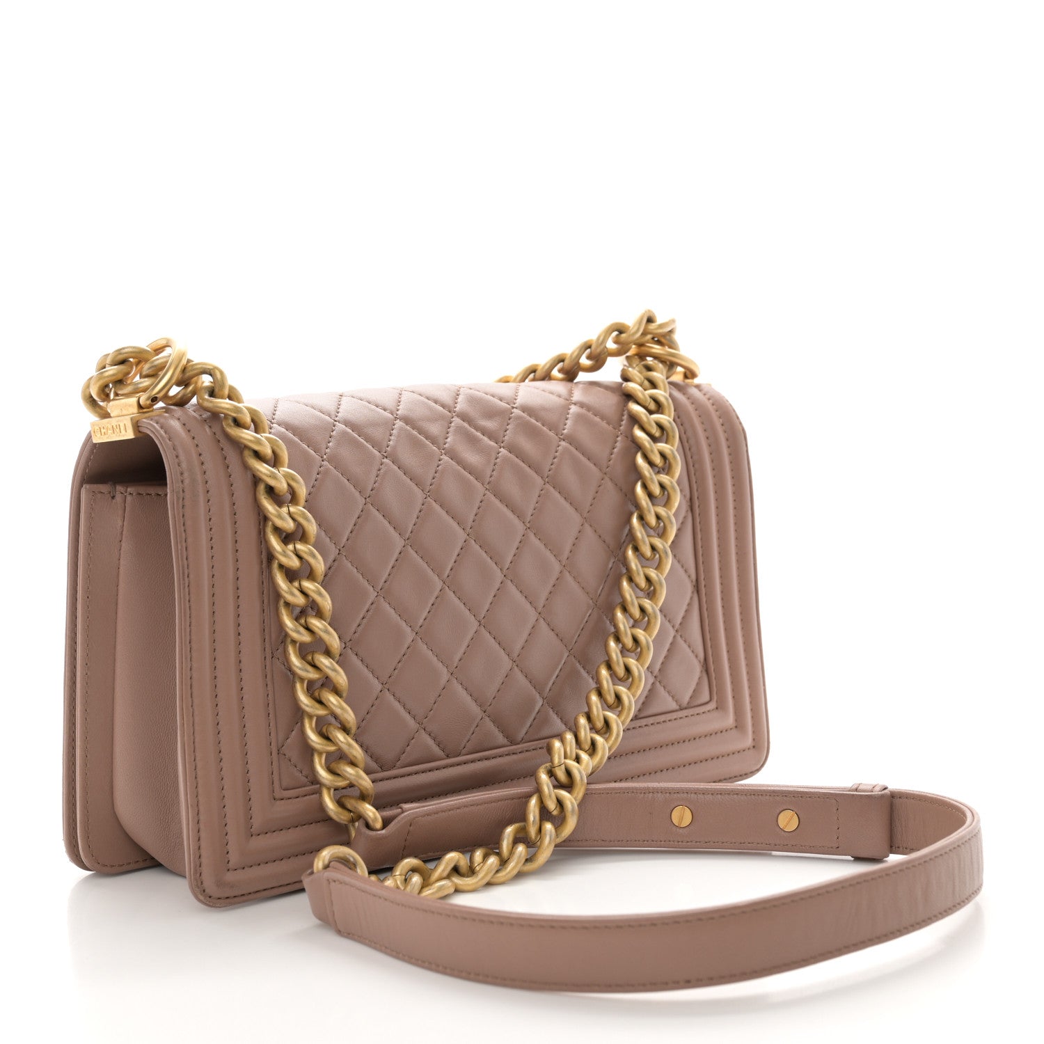 Chanel Lambskin Quilted Medium Boy Flap Beige 3 of 13