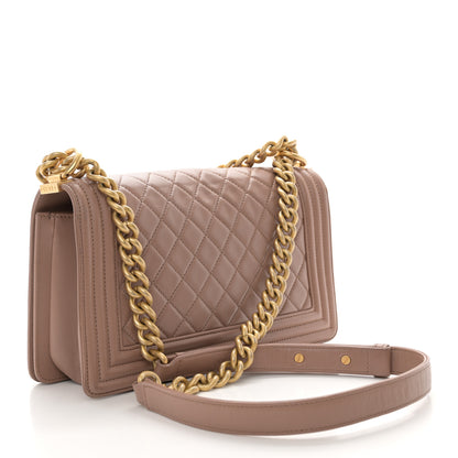 Chanel Lambskin Quilted Medium Boy Flap Beige 3 of 13