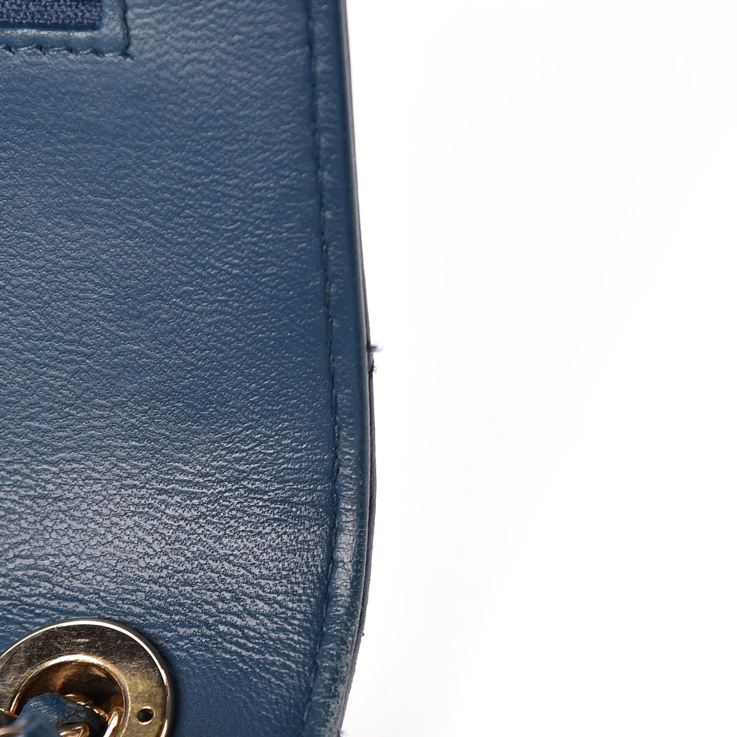 Lambskin Quilted Trendy CC Wallet On Chain WOC Blue