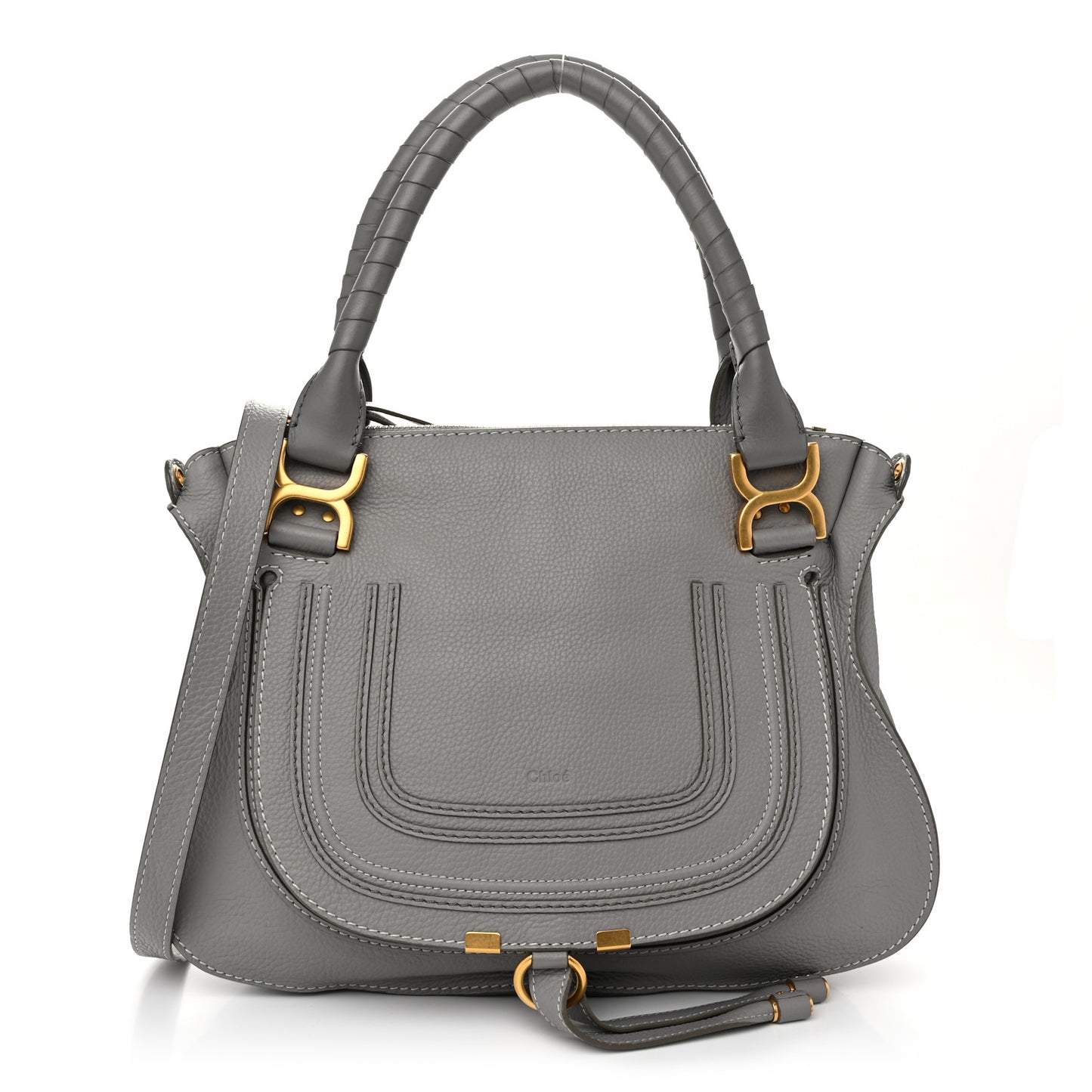 Calfskin Medium Marcie Satchel Cashmere Grey
