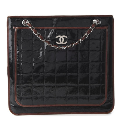 Chanel Patent Chocolate Bar Quilted Tote Black 1 of 10