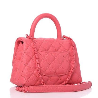 Chanel Caviar Quilted Incognito Extra Mini Coco Handle Flap Pink 3 of 10