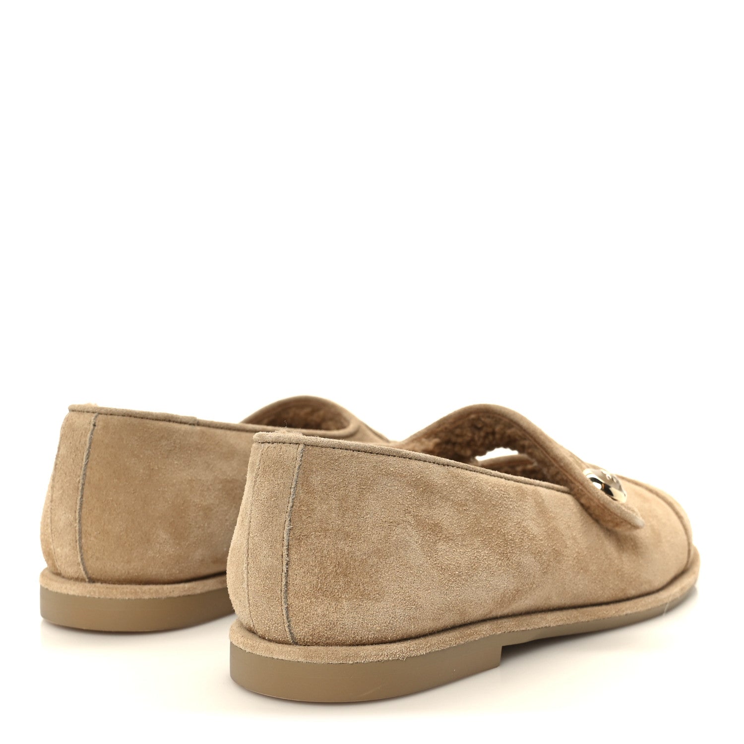 Chanel Suede Cap Toe CC Mary Jane Flats 36.5 Beige 5 of 11