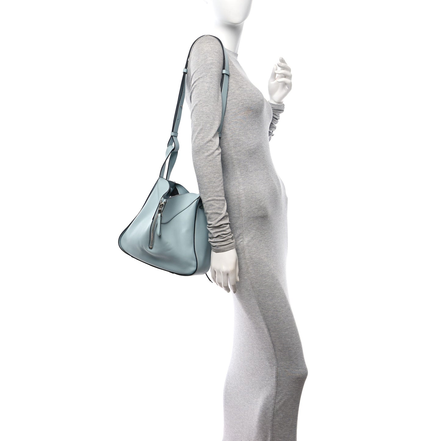Calfskin Medium Hammock Shoulder Bag Aqua