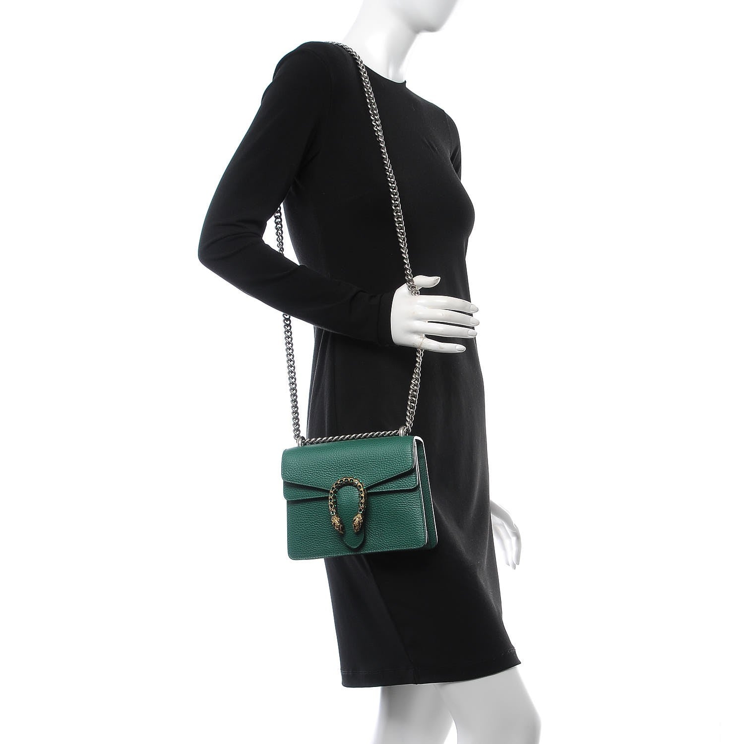 Gucci Calfskin Mini Dionysus Shoulder Bag Emerald 2 of 8